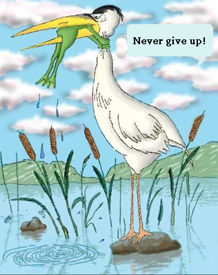 grenouille et héron  never give up! abandon.png